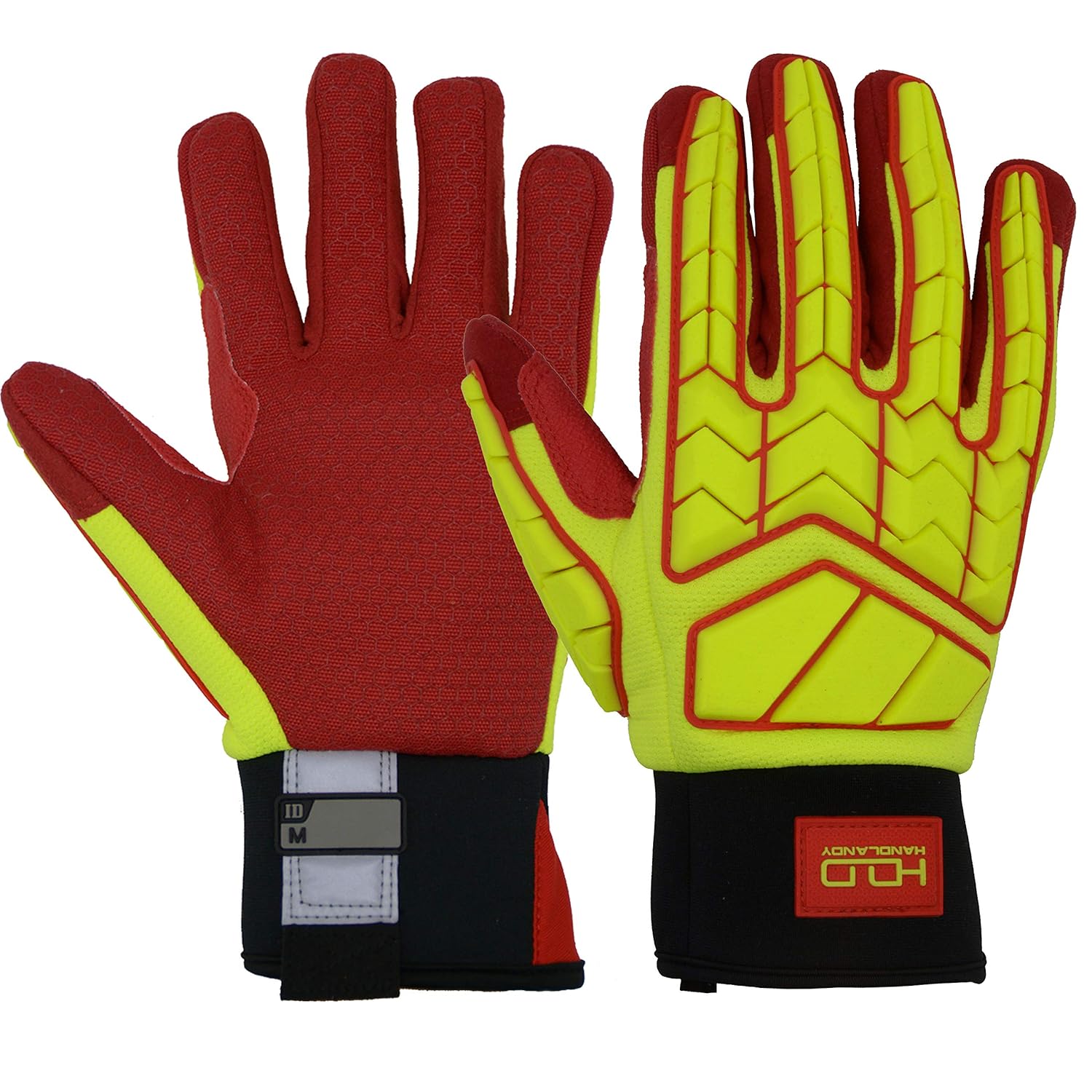 HiVis Impact Work Gloves, Oil and Gas Resistant Safety Gloves, Cut5