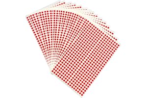 Lstycoy Round Circle Dot Stickers, 1/4" Color Coding Labels, Pack of 6240pcs (Red)