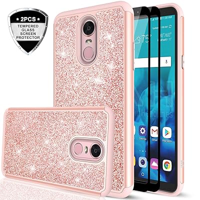 Rose Gold Stylo Wallet Case LeYi LG Stylo Glitter Case With Screen