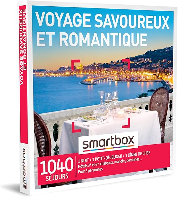 SMARTBOX - Coffret Cadeau Couple - Idée cadeau original : Séjour romantique et gastronomique 