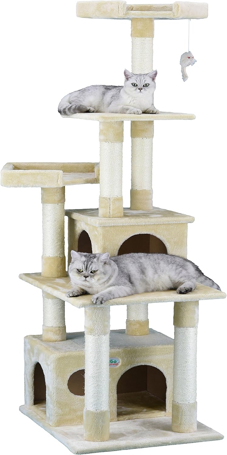 Go Pet Club Cat Condo, 67-Inch, Brown : Cat Houses And Condos : Pet Supplies