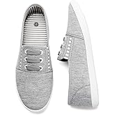 kufeiti Women's Canvas Slip On Shoes Sneakers for Women Fashion Comfortable White Black Elastic Sneakers for Women