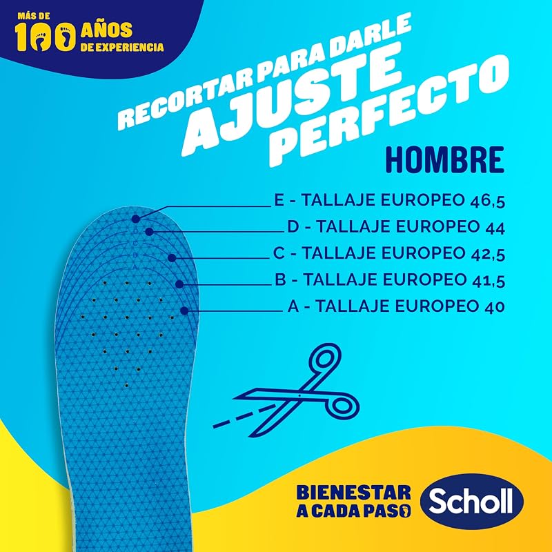 Scholl GelActiv Uso Diario Plantillas de Gel con Memory Foam para Hombre-Antifatiga, Amortiguación Avanzada, Espuma Viscoelástica y GelWave, Compatibles todo tipo de Botas o Zapatillas, Talla 40-46.5