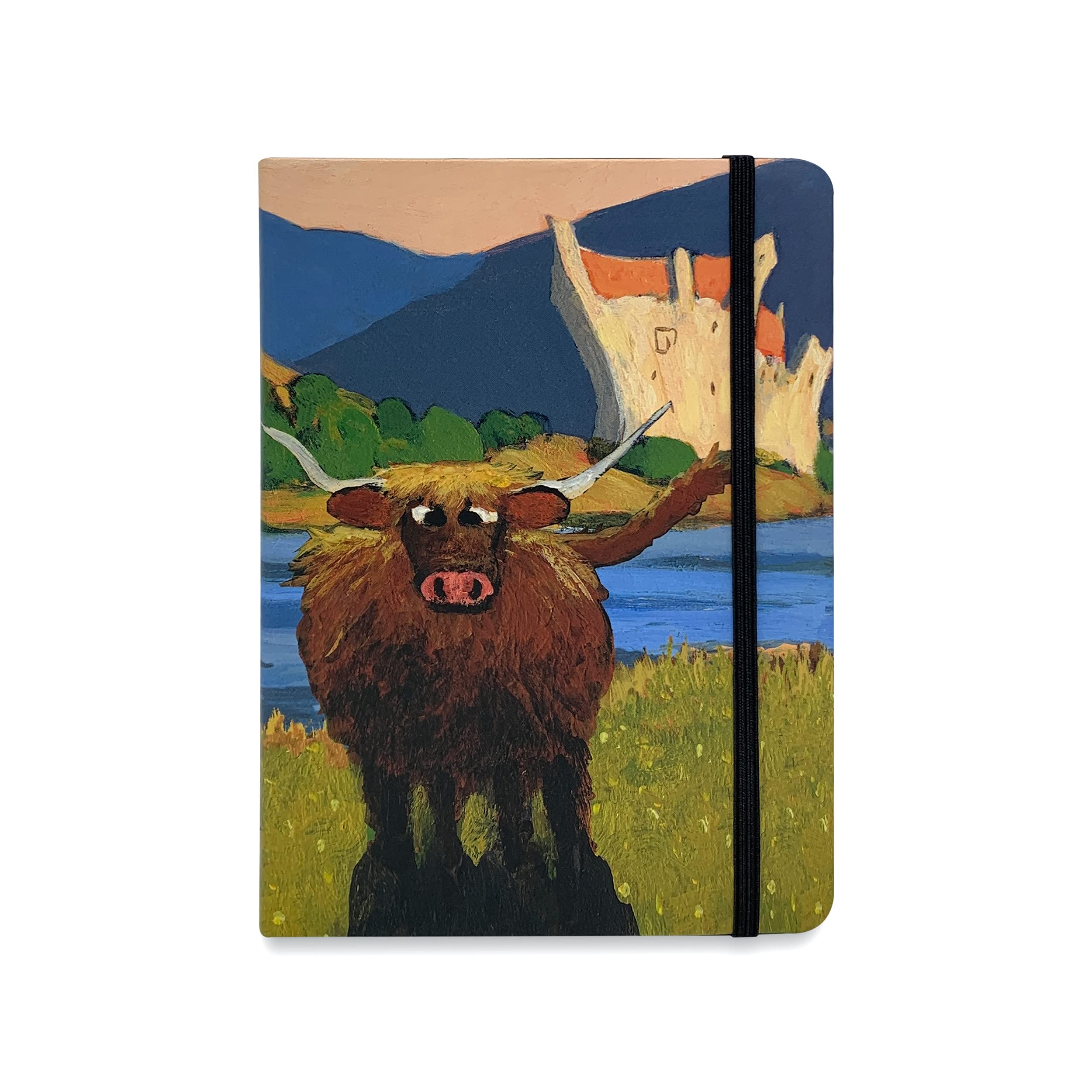 "Sir Loin" Flexible Pocket Notebook by Thomas Joseph - Highland Cow Castle Notepad