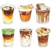 TOTUUYO 6 Styles Coffee Cup Sticky Notes Self-Stick Notepads Writing Memo Pads for School Classroom Quote Wall Home Office Students Supplies Party Favors Coffee Lovers Gifts (Style 1)