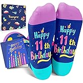 HAPPYPOP Birthday Gifts Ideas - Socks for Girls Boys Kids Age 3-12 with Greeting Card