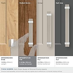 Amerock | Cabinet Pull | Satin Nickel/Polished