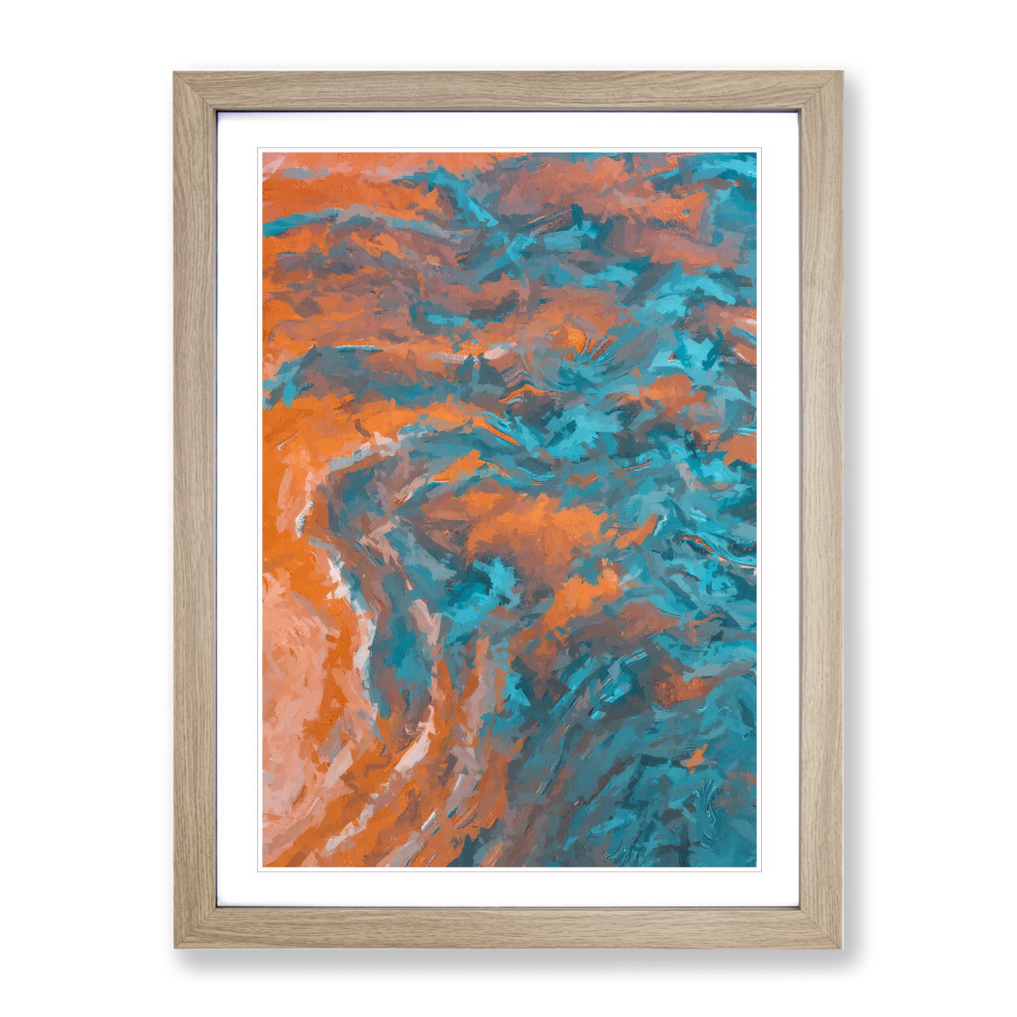 Invincible Abstract Framed Print | A3 Oak Framed Wall Art | Ready to Hang | Abstract Fantasy Picture | Living Room Bedroom Lounge Office