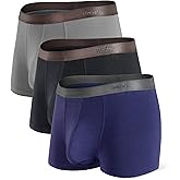 Separatec Mens Trunks Underwear with Dual Pouch Mens Underwear, Soft Breathable Rayon Made from Bamboo Trunks for Men