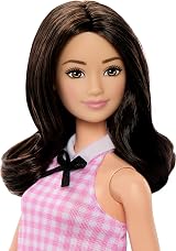 Barbie Fashionistas Doll 224 65th Anniversary Pink Gingham Dress Black Hair view 3
