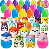 20 Pack Prefilled Easter Eggs with Animals Squishy Animal Toys for Easter Egg Hunt, Easter Basket Stuffers Fillers, Easter Party Favors, Easter Classroom Prize Supplies