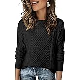 EVALESS Sweaters for Women Cable Knit Crewneck Pullover Sweater Tops Fall Winter Women's Clothing 2025