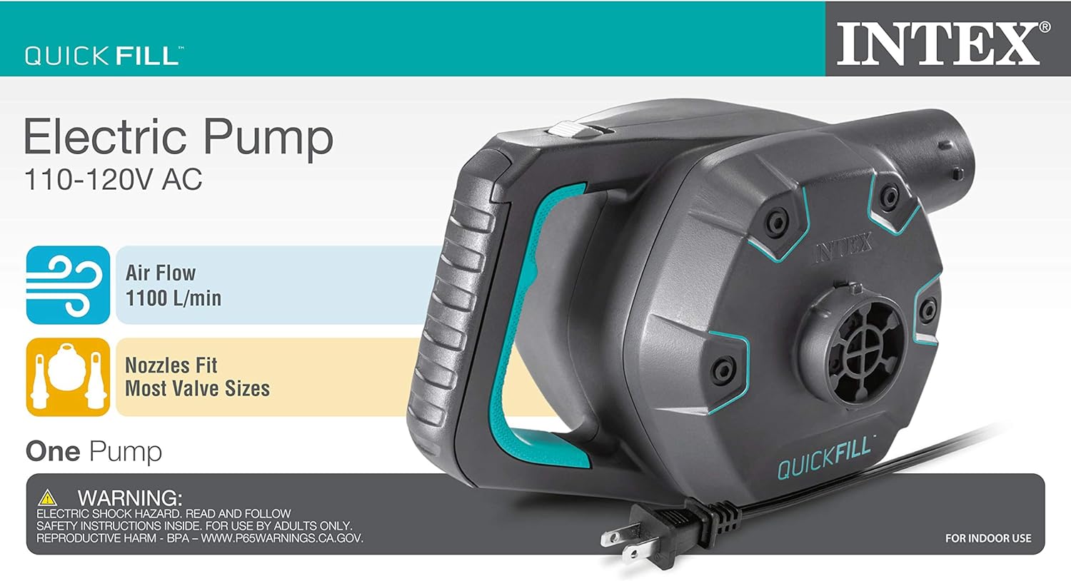 Intex Quick-Fill AC Electric Air Pump, 110-120V, Max. Air Flow 650 L/min : Sports & Outdoors