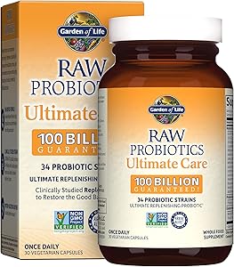 Garden of Life Raw Probiotics Ultimate Care - 100 Billion CFU - Dietary Supplement for Gut Health Support - For Women & Men -