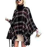 CATCHY & CRAFTY Poncho Knitted Cape Shawl Wrap Cardigan for Women Elegant Pullover Sweater Holiday Warm Gifts