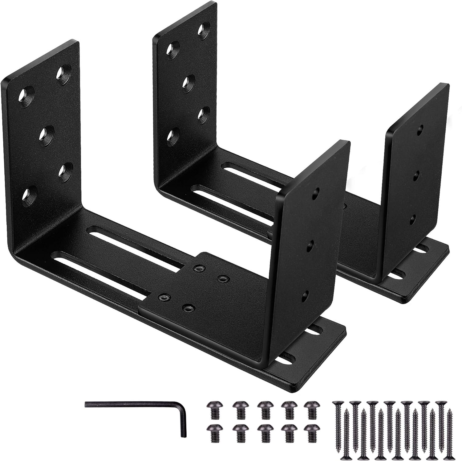 Adjustable Door Barricade Brackets (2pcs)Drop Open Bar Holder for