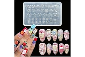 BHCCXZ 3D Buttons Gel Nail Art Mold Silicone Tools Nails Women DIY Manicure Design Multiple Shapes Button Small Model Resin Buckle Gel Molds for Accessories Supplies