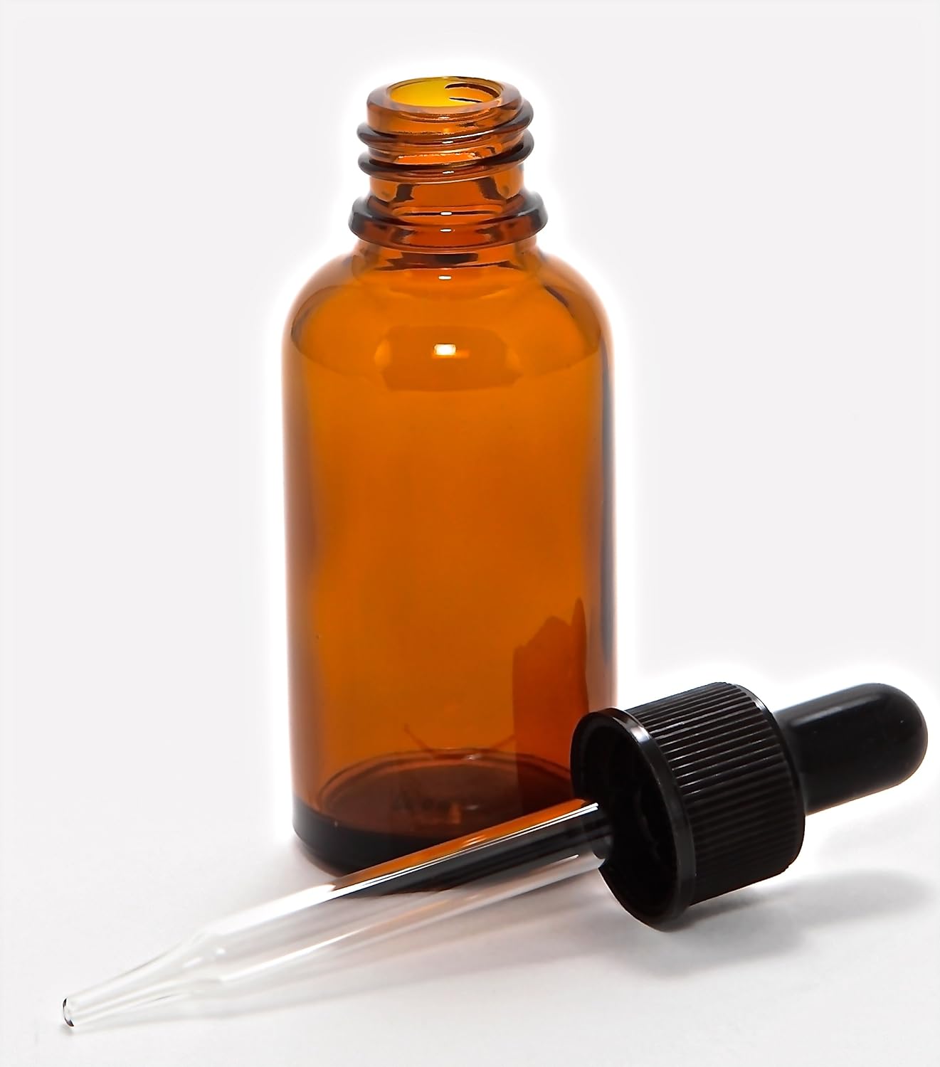 12, Amber, 1 oz Glass Bottles, with Glass Eye Droppers: Industrial & Scientific