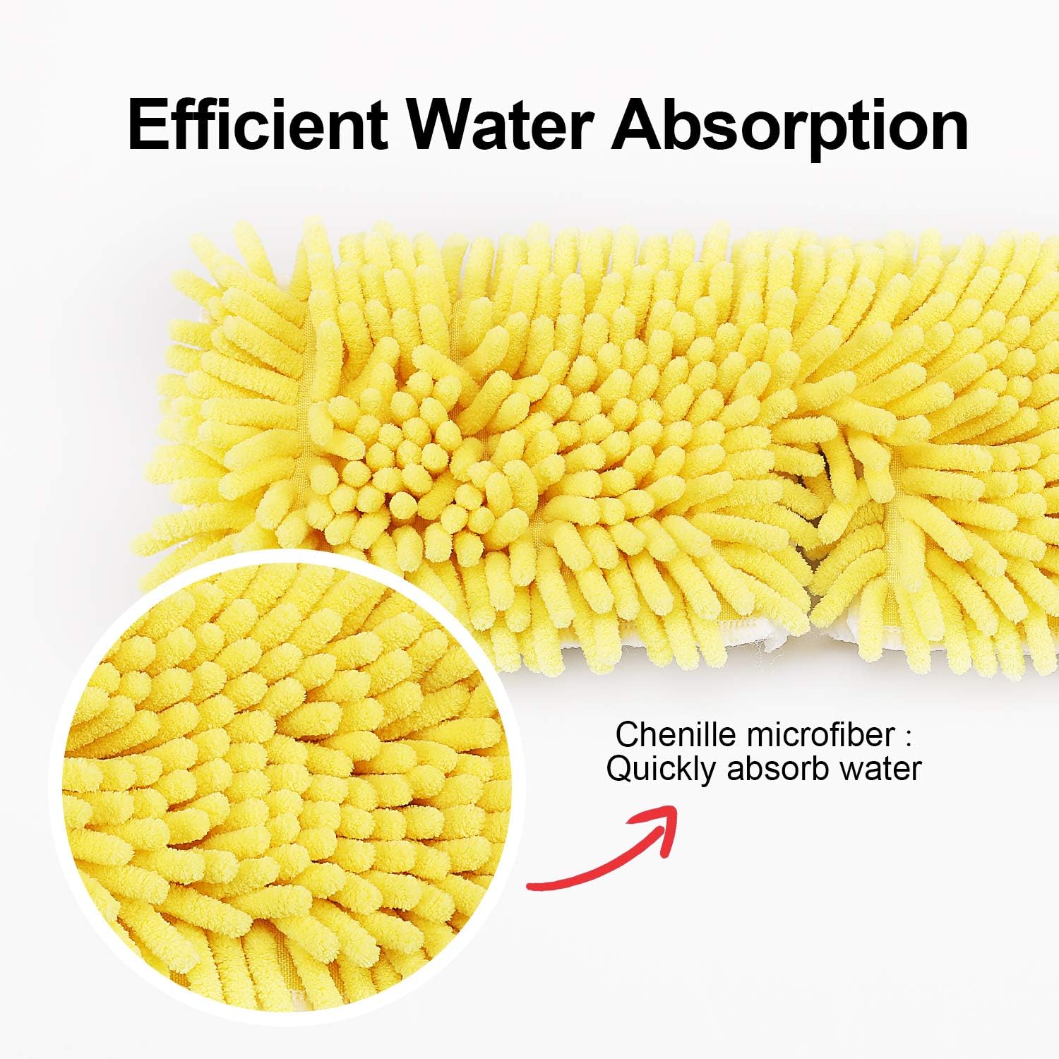 AKOMA Dry and Wet Mop Two Sided Dust Mop for Floor Cleaning Microfiber Hardwood Floor Tile Mop 360 Flip with 2 Washable Mop Pads for Home,Office,Bathroom,Yellow: Health & Personal Care