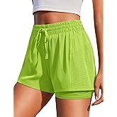 PINSPARK Running Shorts for Women Quick Dry Athletic Short High Wasit Pockets
