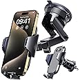[True Military-Grade] Car Phone Holder VANMASS [Upgraded Strongest Suction & Clip] Cell Phone Mount for Dashboard Windshield Vent, Truck Accessories Cradle Stand for iPhone 16 Pro Max 15 14 13 Android