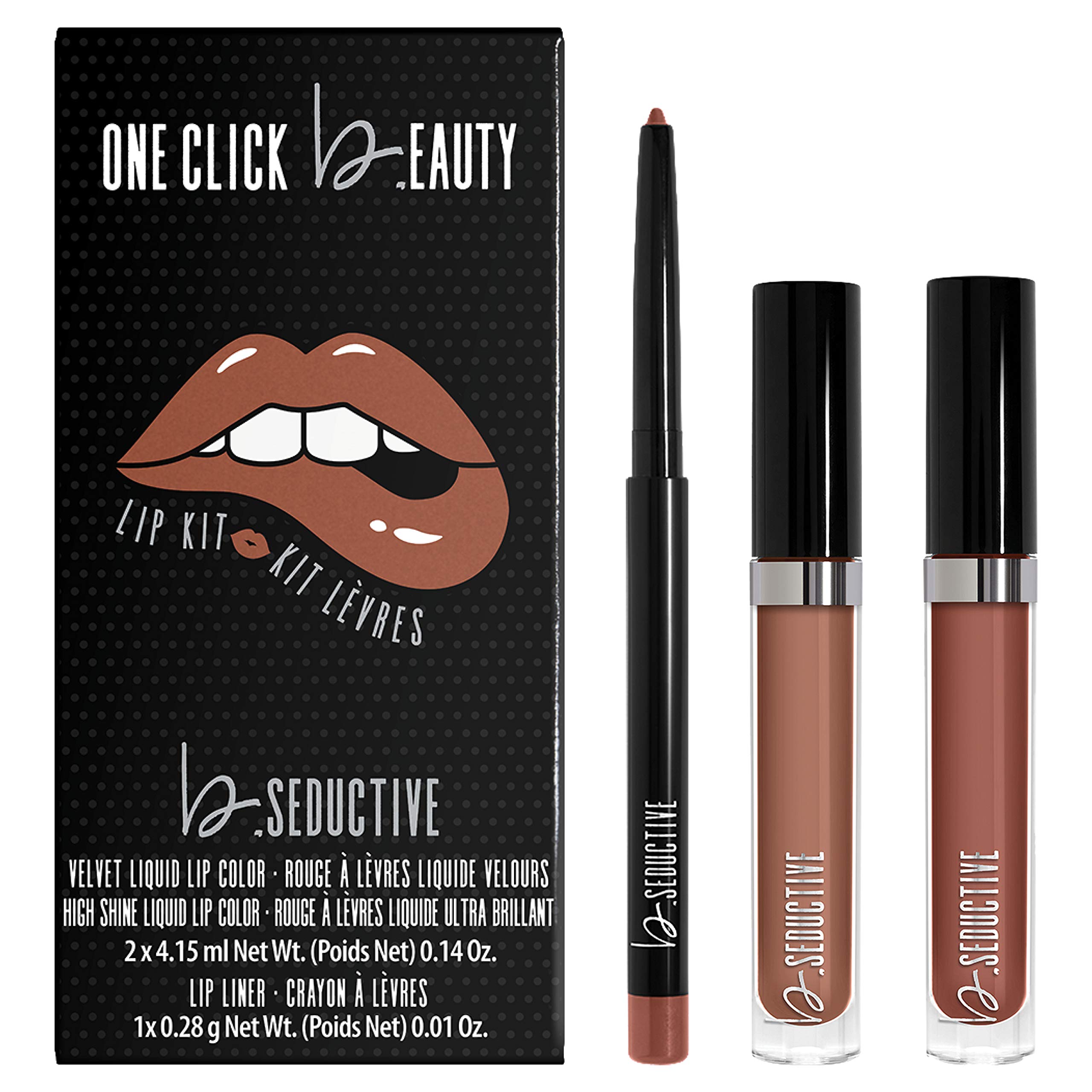 Mua One Click Beauty B Seductive 3 Piece Lip Kit Longwear Makeup The Warm Nudes Tren Amazon Mỹ Chinh Hang 21 Fado