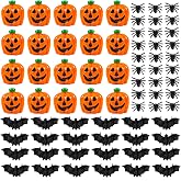 Hiawbon 120PCS Halloween Miniature Pumpkins Mini Spiders | Halloween Mini Bats and Fake Spiders, Mini Resin Pumpkin Model Ornament for DIY Fairy Garden Accessories