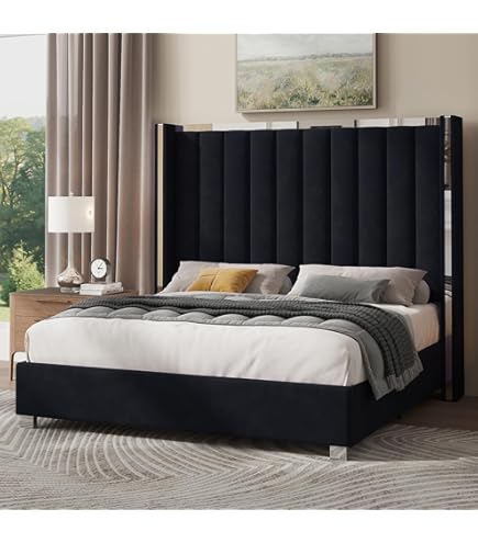 Amazon.com: ACME Furniture Queen Bed, Velvet and Antique Platinum