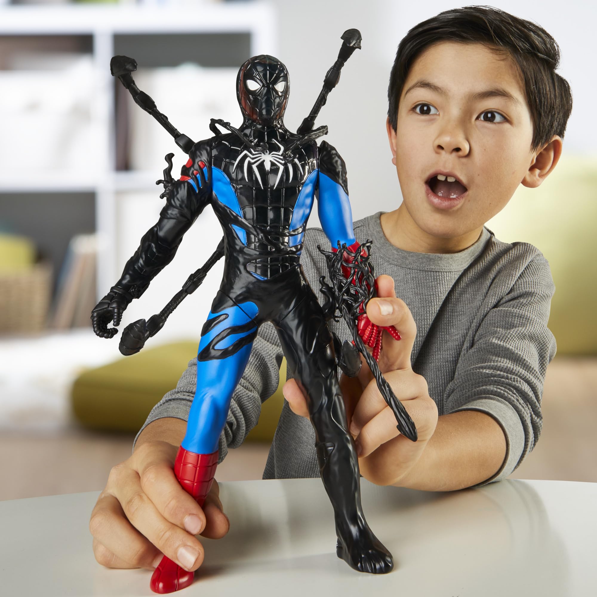 Spider-Man Marvel VenomVersus Liquid Shifter Action Figure with Accessories, 11-Inch-Scale Super Hero Toys for Kids Ages 4 and Up