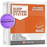 HOSPITOLOGY PRODUCTS Box Spring Encasement - Zippered Bed Bug Dust Mite Proof Hypoallergenic - Sleep Defense System - Twin –38" W x 75" L - Low Profile 6"
