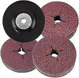 Dyna-Living 30Pcs 115mm Fiber Discs with Backing Pad 24 36 60 Grits view 1