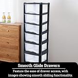 Neat. 7-Drawer Plastic Storage Unit See-Through Drawers Black/Clear 140cm view 5