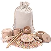 MONT PLEASANT Sensory Bin Toys for Toddlers - Montessori & Waldorf Pretend Play Dish & Tongs - Fine Motor Learning Toys for Sensory Table Activities