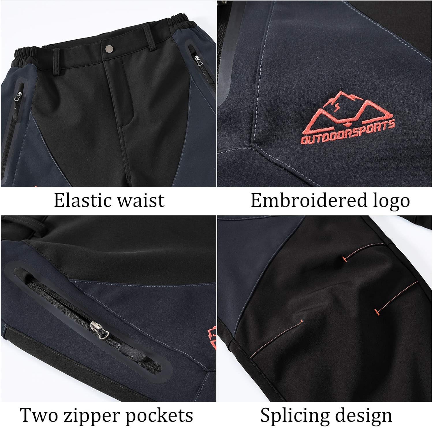 Rdruko Women's Waterproof Windproof Fleece Lined Warm Hiking Ski Snow Insulated Pants: Clothing