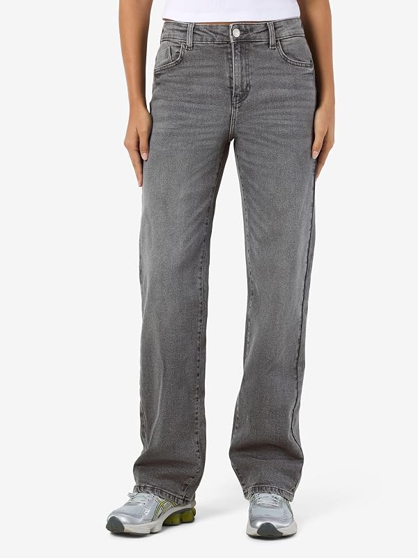 NMYOLANDA Nw Wide Jeans AZ371DG FWD Noos, Denim Grigio Scuro, 26W x 30L — foto 2 di 8