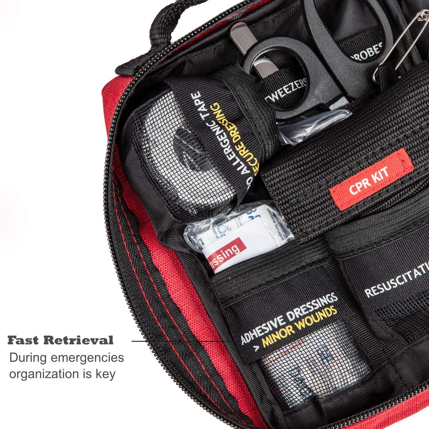 Surviveware Small First Aid Kit with Labelled Compartments for Hiking, Backpacking, Camping, Travel, Car and Cycling. : Sports & Outdoors