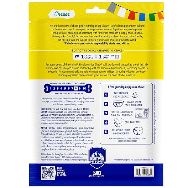 HIMALAYAN DOG CHEW ORIGINAL YAK CHEESE DOG CHEWS, 100% NATURAL, LONG LASTING, GLUTEN FREE, HEALTHY & SAFE DOG TREATS, LACTOSE & GRAIN FREE, PROTEIN RICH, MIXED SIZES, 2 STICKS (521139)