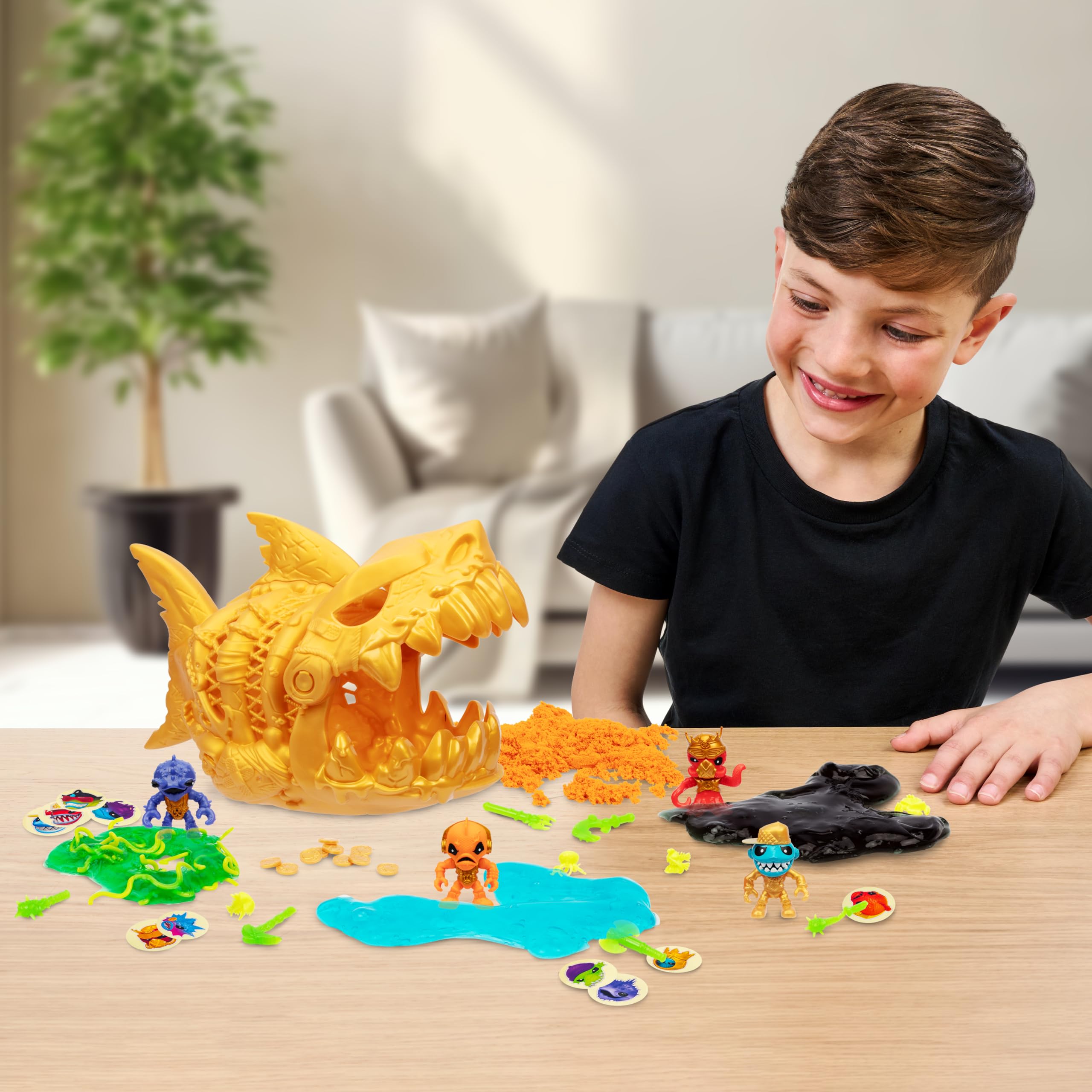 Treasure X Mega Shark Dissection Open The 12 Inch MEGA Shark’s Chomping Jaw, Find 35+ Surprises Inside 4 Squishy, Stretchy, Oozy Compounds, Will Your Child Find Real Gold Dipped Treasure?