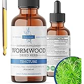 Wormwood Organic Tincture - Herbal Supplement for Digestive Health and Gut Support - Natural Cleanse - Alcohol-Free, Made in USA, 2 Fl Oz