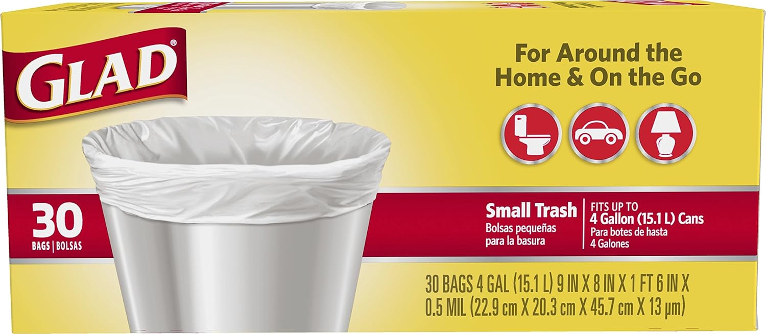 Best Glad Small Kitchen Garbage Bags 4 Gal