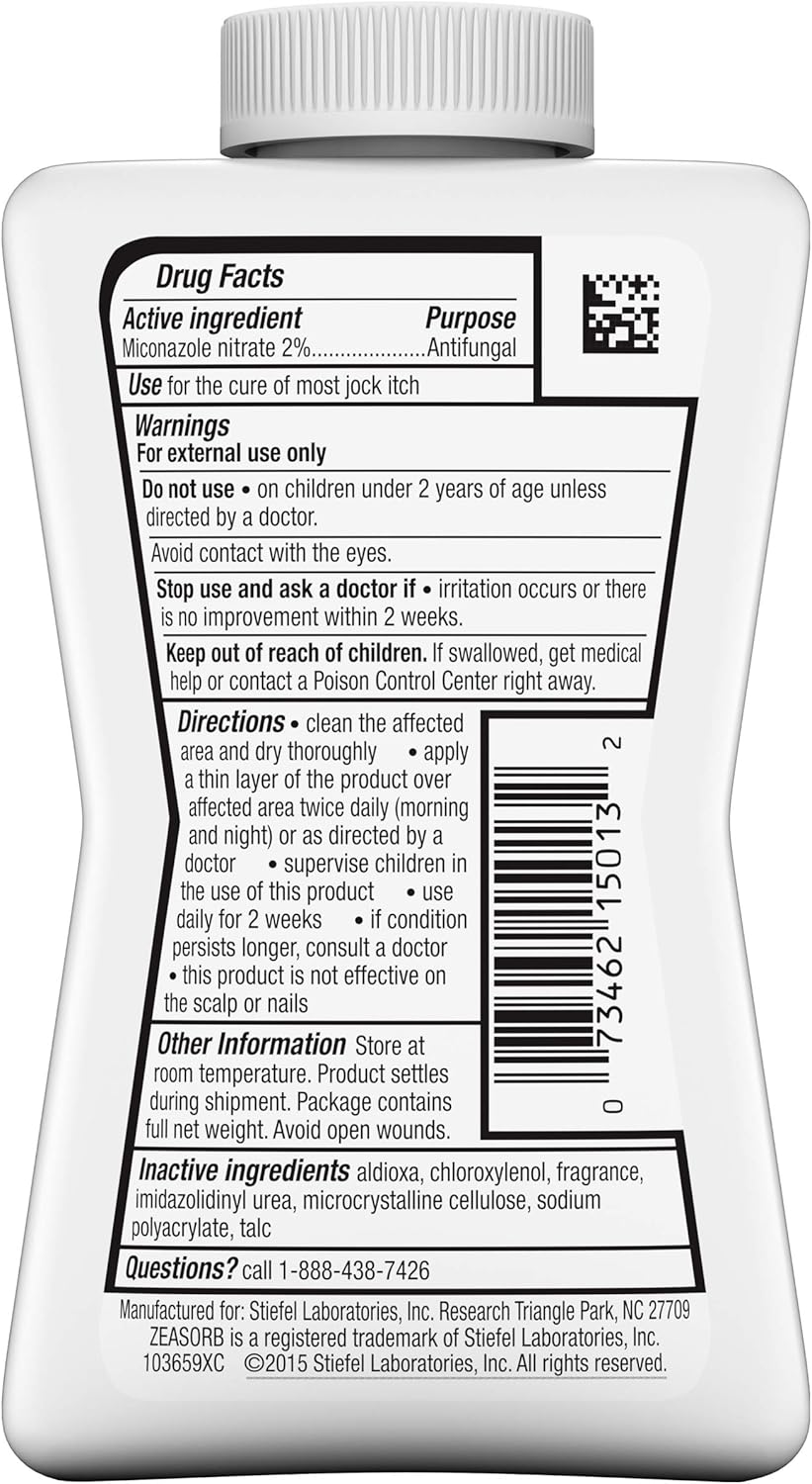 Zeasorb Super Absorbent Antifungal Treatment Powder for Jock Itch 2.5 oz: Health & Personal Care