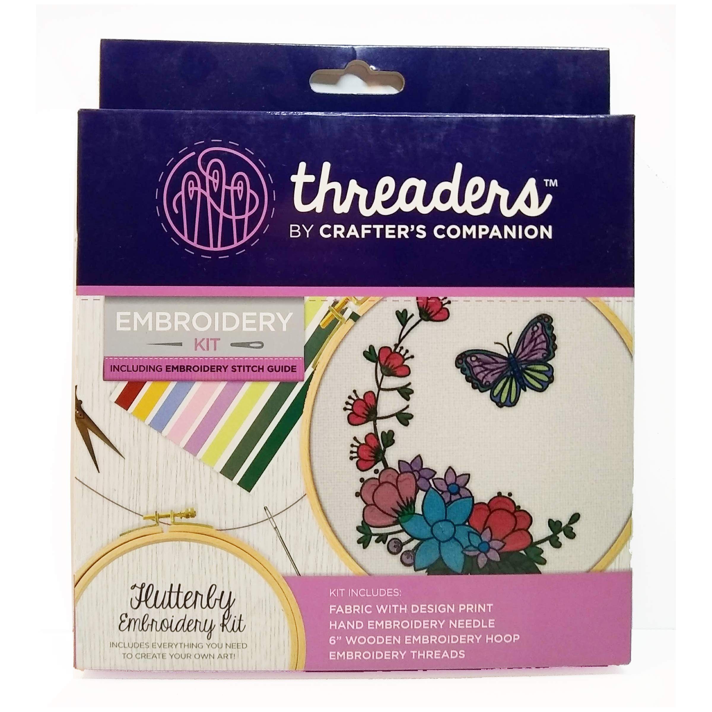 Threaders Embroidery Kit - Flutterby