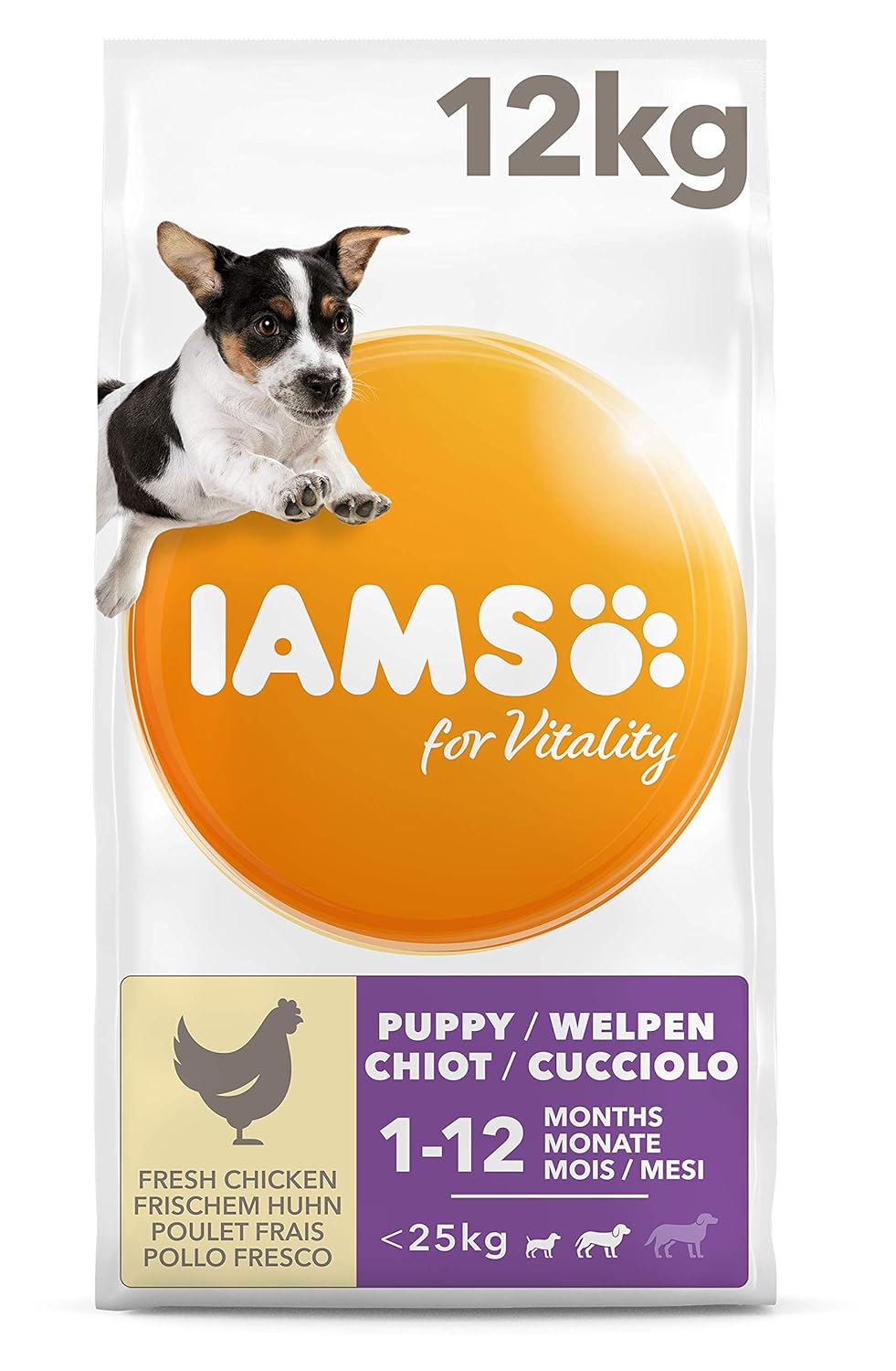IAMS for Vitality Puppy Food Small/Medium Breed with Fresh Chicken, 12