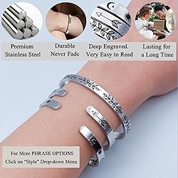 Dczosily Inspirational Cuff Bracelets for Women