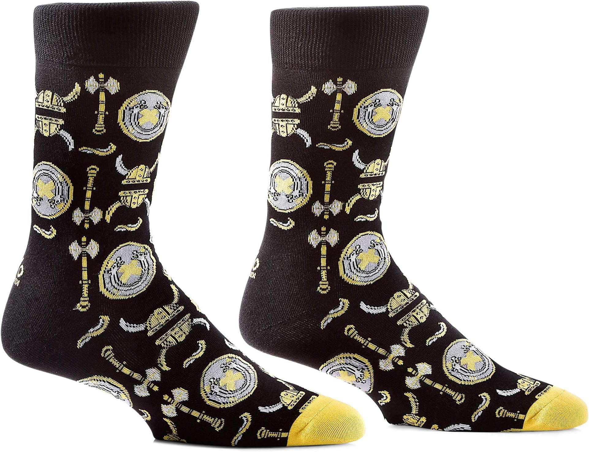 VIKINGS - Black, Gold, Gray, White - Men's Crew Socks by Yo Sox