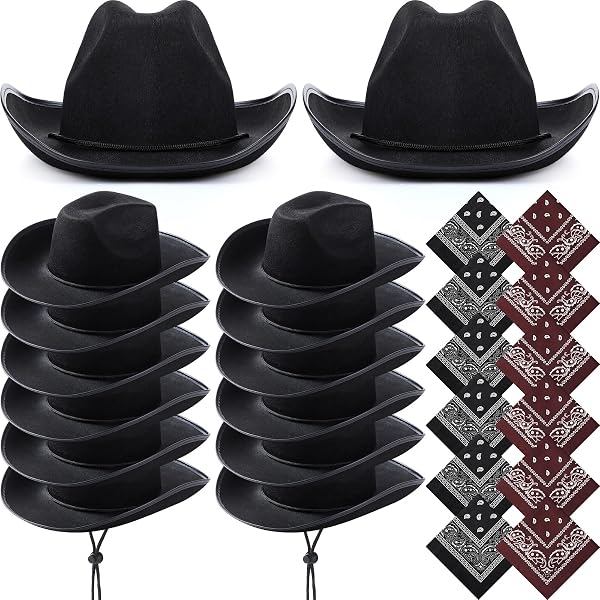 Amazon.com: Hicarer 12 Pieces Disposable Plastic Cowboy Hat  display picture 2