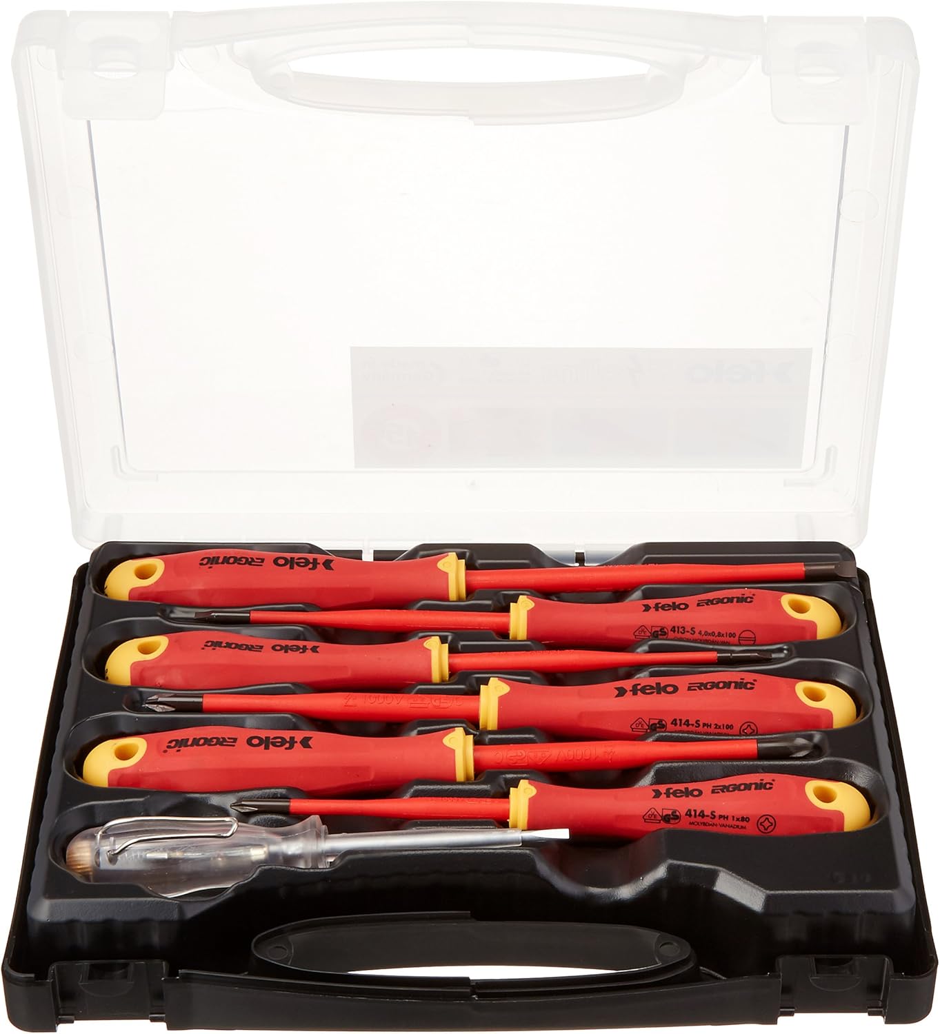 Felo 715762745 E-Slim Insulated 7 Piece Screwdriver Set - SL and PH, Multi-coloured - Image 3