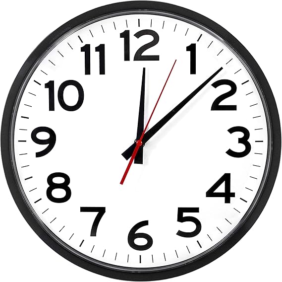 The Ultimate Wall Clock 14" Atomic, Black, Easy to Read