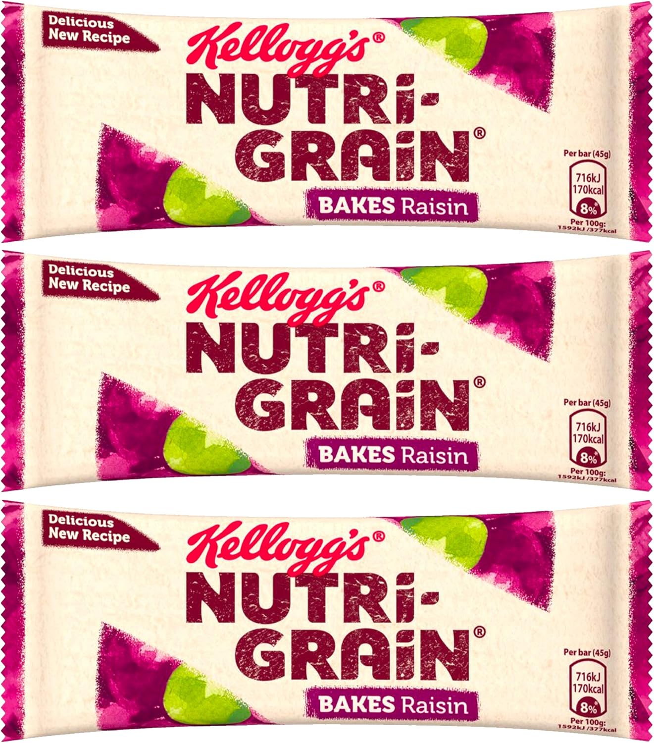 6 X 45g Kellogs Nutri Grain Bars Raisin Healthy Food Tasty Amazon.co