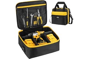 MRINCA Impact Driver Case Compatible with Dewalt DCF900B/DCF891B/DCF961B/DCF899B/Milwaukee 2967-20/RYOBI P262 Impact Wrench Kit,Tool Bag Compatible with Dewalt Impact Battery and Charger,Bag Only